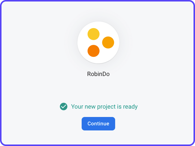 Firebase project creation complete