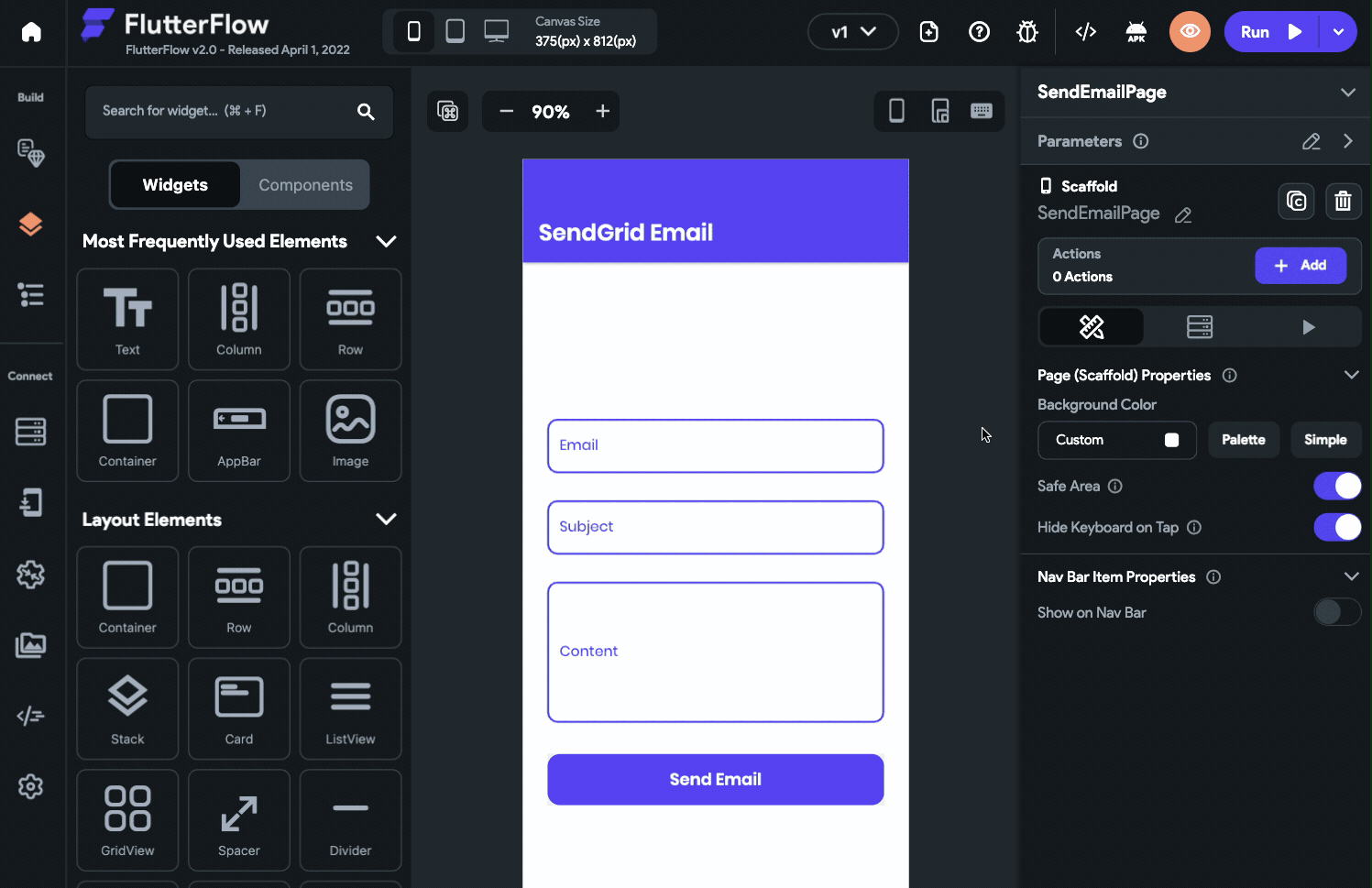 Adding a condition after the send email API call to navigate to the "email sent page" if it's successful, otherwise, show a snackbar