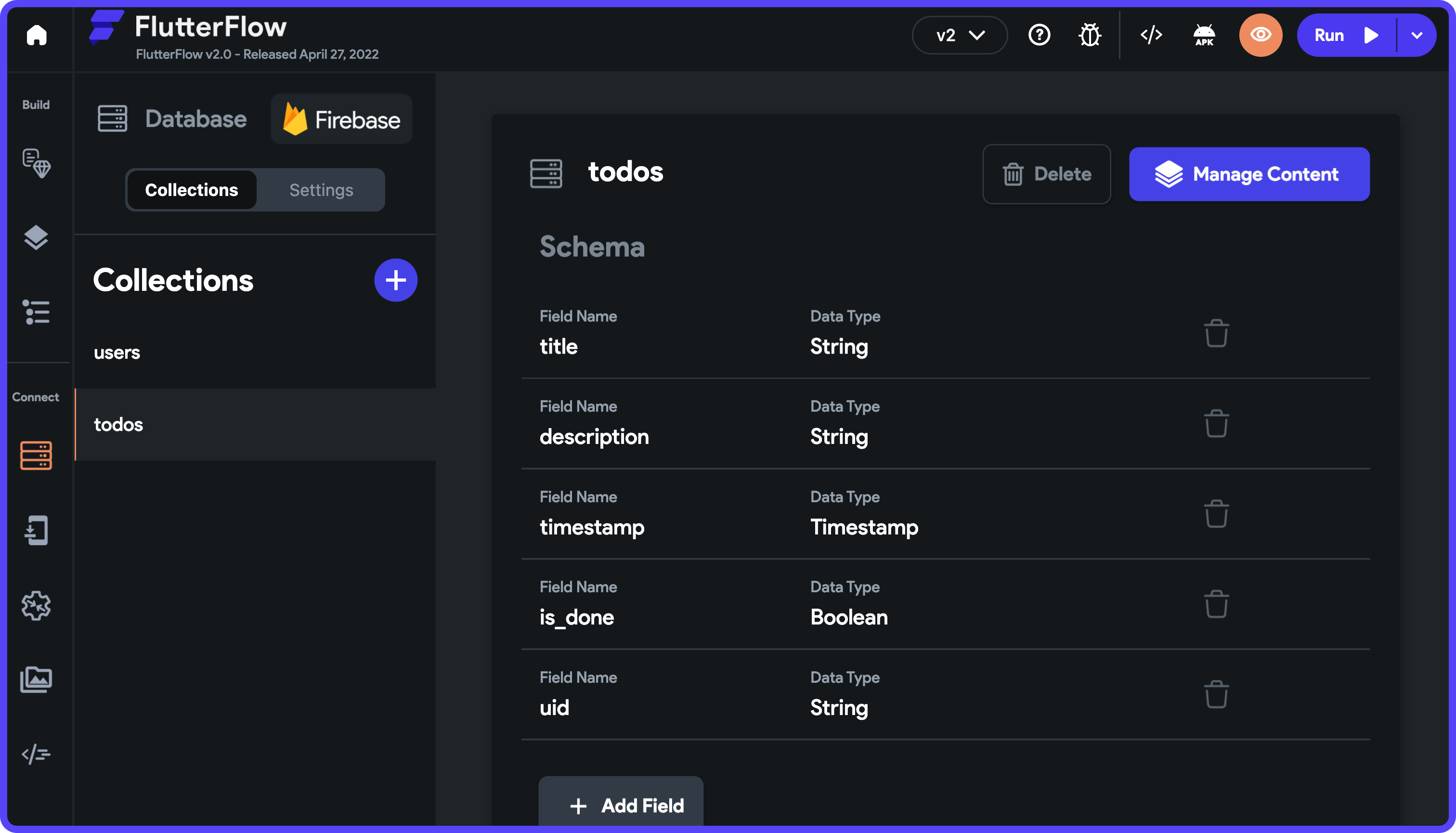 todos collection with all the required fields added