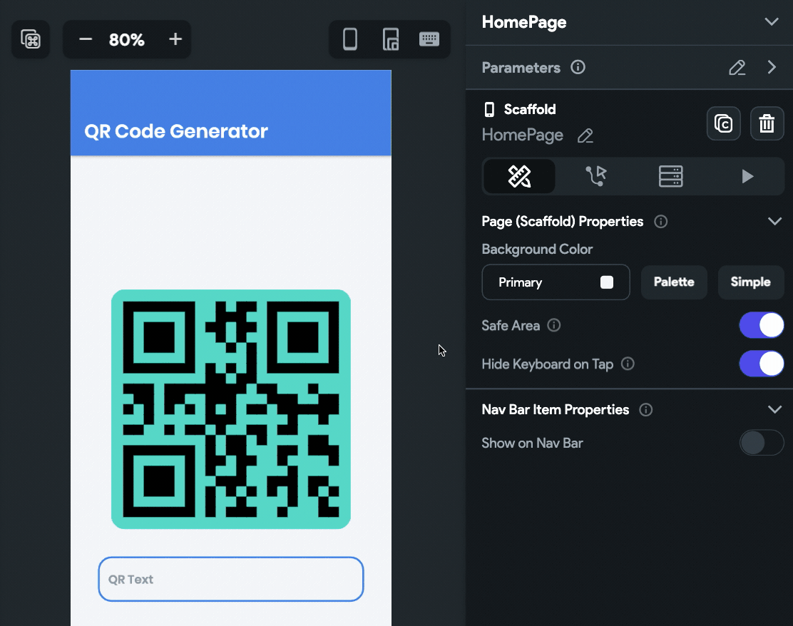 Using the local state value to generate the QR code